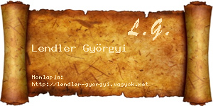Lendler Györgyi névjegykártya